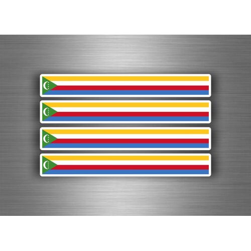 4x Autocollant Sticker Voiture Moto Stripes Drapeau Tuning Brassard Auto Comores
