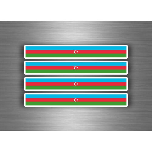 4x Autocollant Sticker Voiture Moto Stripes Drapeau Tuning Brassard Azerbaïdjan