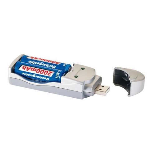 Chargeur de piles USB avec 2 piles Clip Sonic Technology
