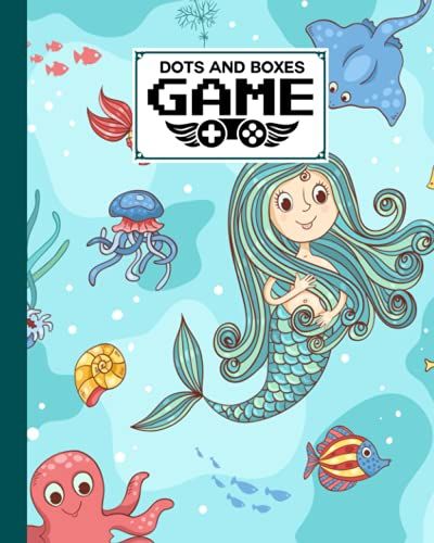 Dots And Boxes Game: Premium Mermaid Cover Dots And Boxes Game, A Classic Strategy Game - Large And Small Playing Squares, 120 Pages, Size 8" X 10" By Sandra Fletcher