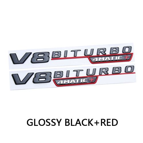 Garde-Boue De Voiture Emblème Insigne V8 Biturbo 4matic + Pour Mercedes Benz Amg W117 W212 W213 W202 W211 W176 W210 W204 W205 Gla Glc Cls Accès - Type V8 Biturbo 4matic #A