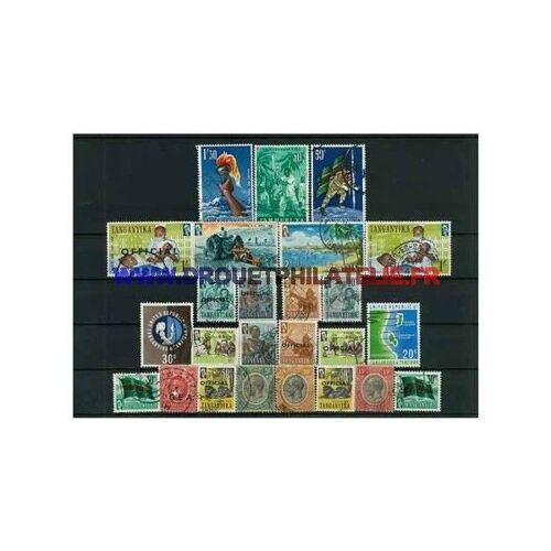 Tanganyka 25 Timbres Differents Obliteres