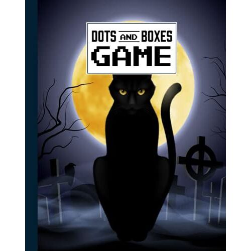 Dots And Boxes Game: Premium Black Cats Cover Dots And Boxes Game, A Classic Strategy Game - Large And Small Playing Squares, 120 Pages, Size 8" X 10" By Joachim Frey