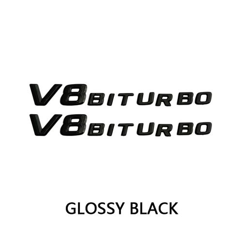 Garde-Boue De Voiture Emblème Insigne V8 Biturbo 4matic + Pour Mercedes Benz Amg W117 W212 W213 W202 W211 W176 W210 W204 W205 Gla Glc Cls Accès - Type V8 Biturbo #B