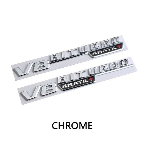 Garde-Boue De Voiture Emblème Insigne V8 Biturbo 4matic + Pour Mercedes Benz Amg W117 W212 W213 W202 W211 W176 W210 W204 W205 Gla Glc Cls Accès - Type V8 Biturbo 4matic #B