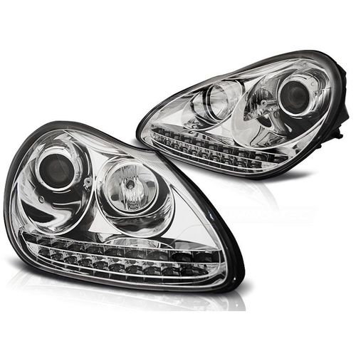 Phares Avant Porsche Cayenne 02-06 Daylight Chrome Hid Xenon