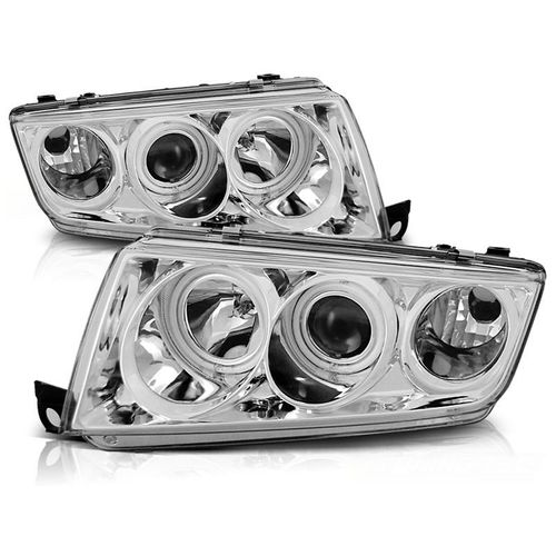 Phares Avant Skoda Fabia I 12.99-08 Angel Eyes Chrome