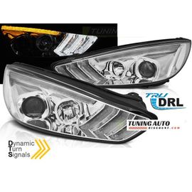 Phares Avant Ford Focus Mk3 2015 À 2018 Chrome Drl Led Seq Indicaor