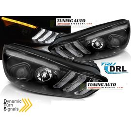 Phares Avant Ford Focus Mk3 2015 À 2018 Noir Drl Led Seq Indicaor