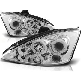 Phares Avant Ford Focus 10.98-10.01 Angel Eyes Chrome