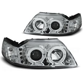 Phares Avant Ford Mustang 98-04 Angel Eyes Chrome