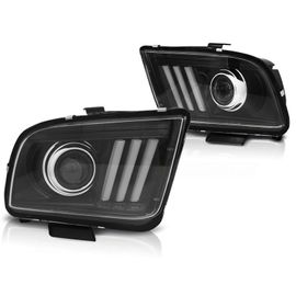 Phares Avant Ford Mustang 04-09 Tube Light Noir