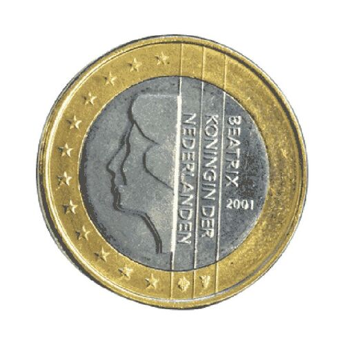 1 Euro Pays Bas 2001 Fautee 