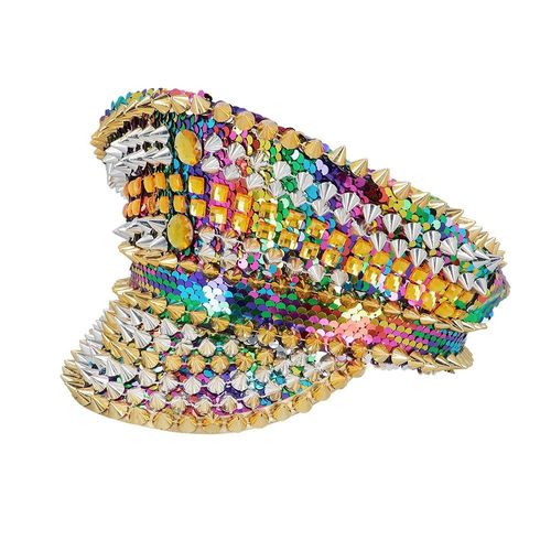 Casquette Fierté Clous Sequins Arc-En-Ciel Adulte