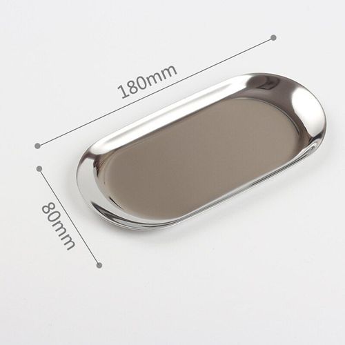 Plateau métallique ovale de style nordique, organisateur de bureau, bijoux plaques en acier inoxydable, cuisine aliments fruits vaisselle de rangement de vaisselle outils