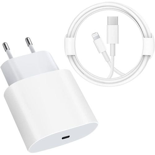 Chargeur Rapide USB-C - Certifié MFi - Chargeur Rapide PD 20 W avec câble 6FT C vers Lightning Adaptateur de Chargeur de Type C pour iPhone 13/13 Mini/13 Pro/13 Pro Max/12/11/SE/iPad Pro