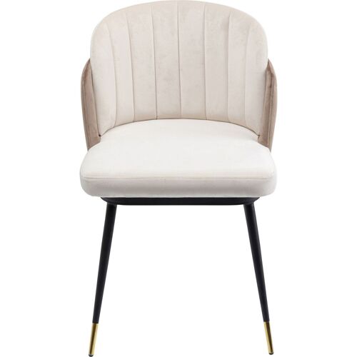 Chaise Hojas Velours Beige Et Taupe Kare Design