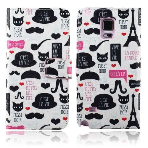 Etui Flip Samsung Galaxy S5 Cuir (Pu) Aimanté C'est La Vie Pussy Design Sam1374