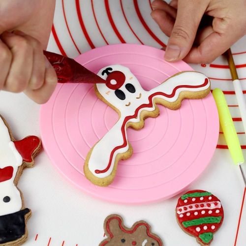 Plateau tournant en plastique antidérapant pour gâteau, décoration de gâteaux, spatule, bricolage, cuisson de Table, cuisine, S2P2