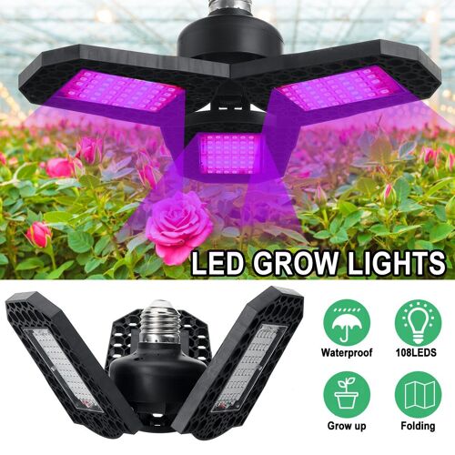Phyto-Lampe Led E27, 100/200/300w, Spectre Complet, Éclairage Horticole Pour Culture Intérieure De Semis, Fleurs, Tente, Boîte Étanche Ip20