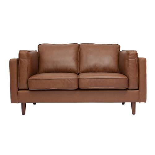 Canapé Cuir Vintage 2 Places Marron Bradley - Cuir De Buffle