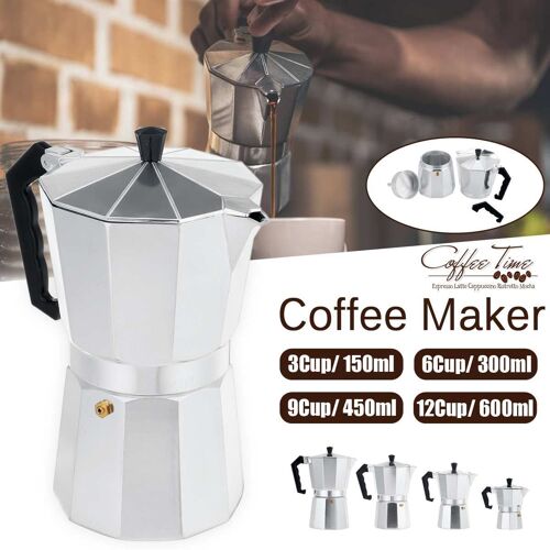 Cafetière En Aluminium Moka Expresso Percolateur, Marmite, Bouilloire, Maison, Extérieur, Fourneau, Outils De Café Argent