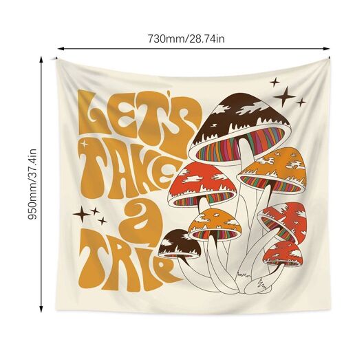 Tapisserie Murale En Forme De Champignon Pour Filles, Décoration Murale Suspendue Pour Chambre À Coucher, Possibilité D'essayer La Décoration Psychédélique