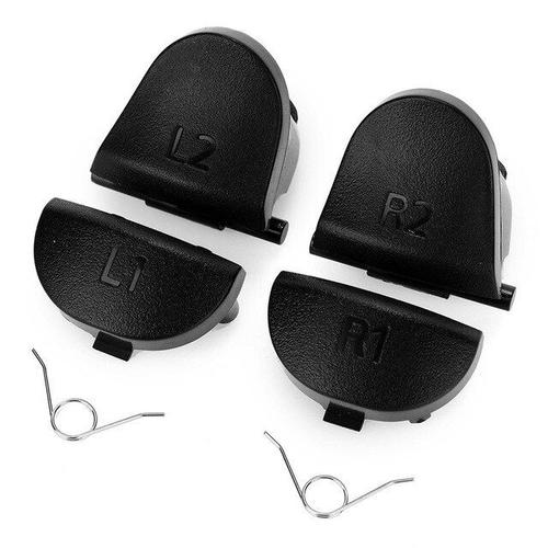 Boutons De Rechange Noirs Pour Dualshock 4, Boutons De Rechange R1 L1 R2 L2, Accessoires De Jeu Pour Ps4, Bouton Avec 2 Ressorts