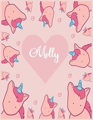 Molly: Unicorn Notebook Personal Name Wide Lined Rule Paper | Notebook The Notebook For Writing Journal Or Diary Women & Girls Gift For Birthday, For Student | 162 Pages Size 8.5x11inch