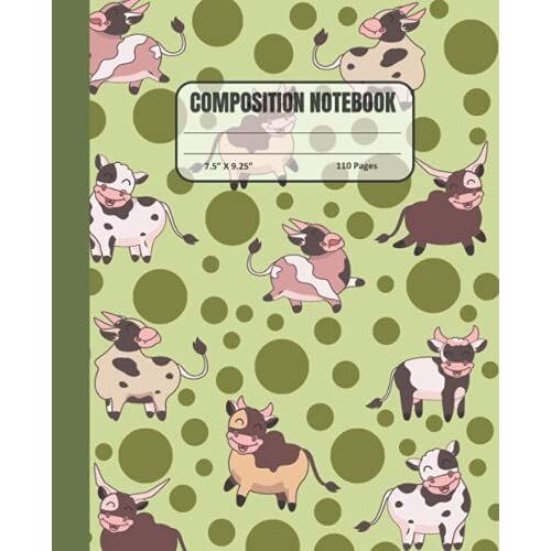Composition Notebook: Cows Playing And Dropping Cow Dung Everywhere College Ruled Lined Paper Book For Girls Boys School Students Children & Teachers