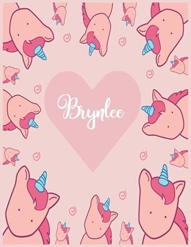 Brynlee: Unicorn Notebook Personal Name Wide Lined Rule Paper | Notebook The Notebook For Writing Journal Or Diary Women & Girls Gift For Birthday, For Student | 162 Pages Size 8.5x11inch