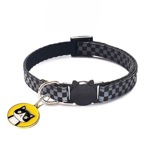 Classique Pet Glowing Collar Plaid Cats Accessoires Cat Collier Réfléchissant 12 Couleurs Chats