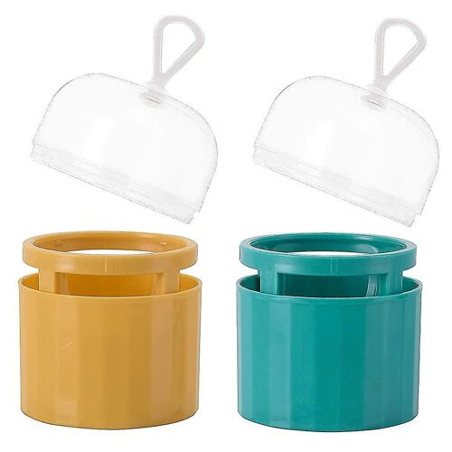 2 Pack Réglable Makeup Sponge Holder, Beauty Blender Drying Stand, Cosmetic Egg Powder Puff Carrying Box Travel Case (Jaune + Vert)