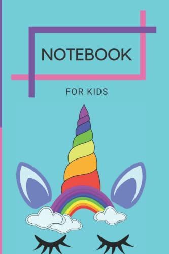 Composition Notebook 4 Kids: Cute Rainbow Unicorn Face Pink Gold Wide Ruled Primary Copy Book, Soft Cover Girls Kids Elementary School Supplies ... Creative Writing Journal, 120 Pages Paperback