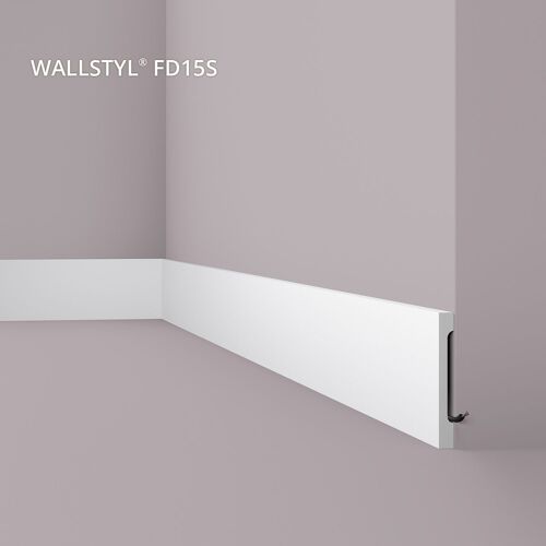 Plinthe NMC FD15S WALLSTYL Noel Marquet Profil de décoration design moderne blanc 2 m