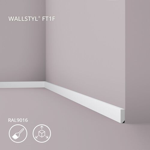 Plinthe NMC FT1F WALLSTYL Noel Marquet Moulure décorative Cimaise Moulure frise design moderne blanc 2 m