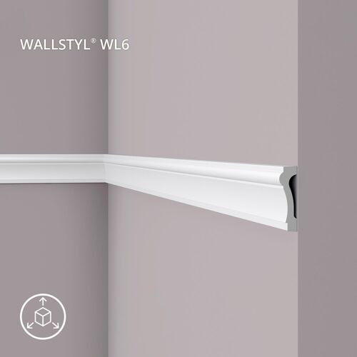 Cimaise NMC WL6 WALLSTYL Noel Marquet Moulure décorative Encadrement de porte design intemporel classique blanc 2 m