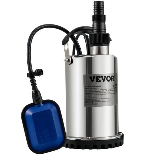 Pompe de Relevage Eaux Chargées - VEVOR - 550 W 158 L-min Pompe d?évacuation pour Eaux Chargées - avec Adaptateur de Décharge
