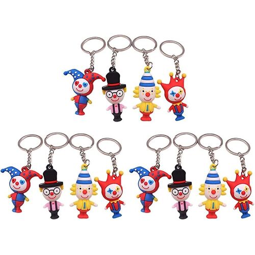 Heytea Uobesty Clown Forme Porte-Clés Clown Poupée Porte-Clés Hand- Made Keychains Pendentif Sac À Dos Charms, 12pcs