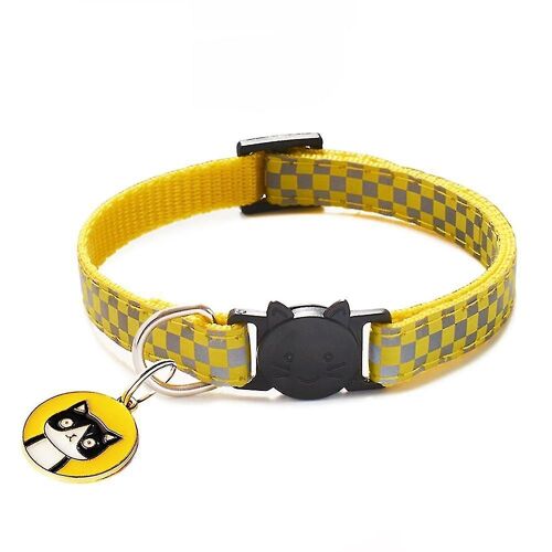 Classique Pet Glowing Collar Plaid Cats Accessoires Cat Collier Réfléchissant 12 Couleurs Chats