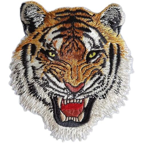 2pcs Diy Tiger Iron-on Patch Brodé Appliques Vêtements Patchs Vêtements Couture Broderie Processus
