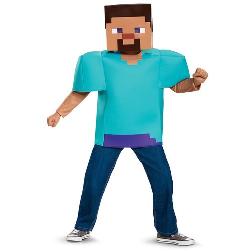 Déguisement Steve Classique Minecraft Enfant - Taille: 4 - 6 Ans (109 - 126 Cm))