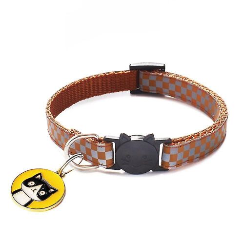 Classique Pet Glowing Collar Plaid Cats Accessoires Cat Collier Réfléchissant 12 Couleurs Chats