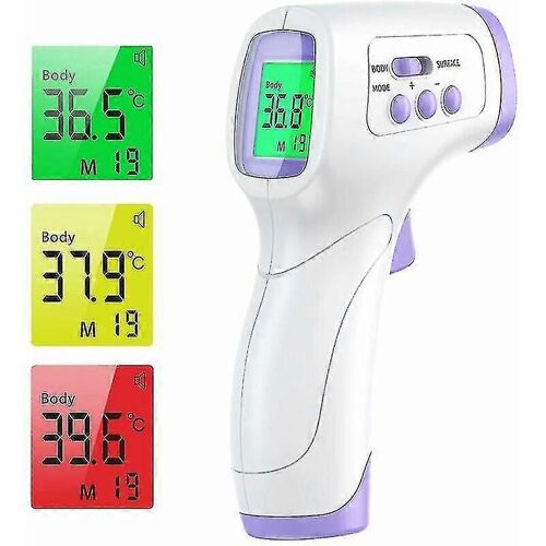 Thermomètre Frontal Adulte, Thermomètre Frontal Infrarouge, Thermomètre Adulte Sans Contact, Thermomètre Infrarouge Avec Alerte De Fièvre, Écran Lcd Et Mémoire 