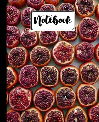 Notebook: Pomegranates Composition Notebook College Ruled, Writer's Notebook For Schools, 120 Pages - Large 7.5" X 9.25" Design By Pauline Wunderlich