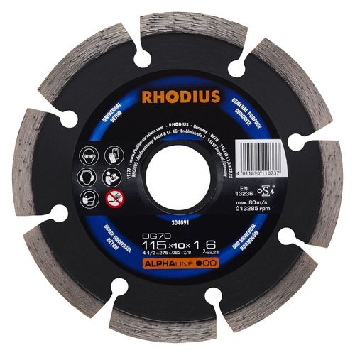 Disque de tronconnage diamant - ALPHALINE - DG 70 - 115 X 10,0 X 1,6 X 22,23mm