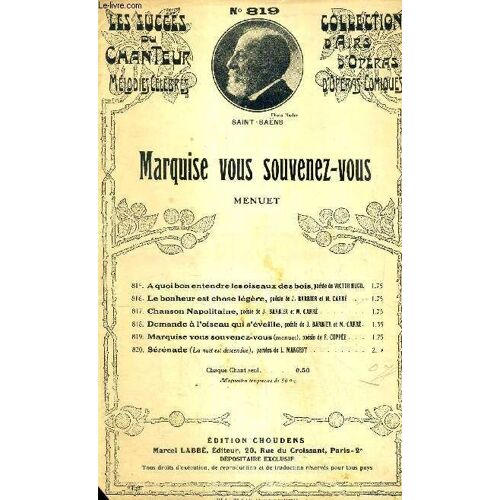 Marquise, Vous Souvenez-Vous ! - Menuet - N°819
