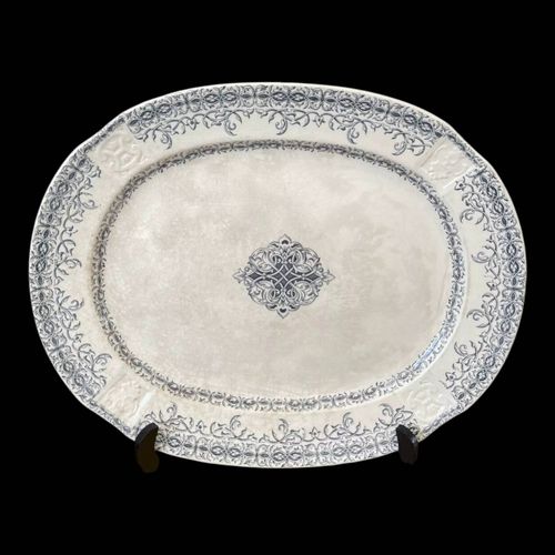 Grand Plat Ovale Hbampcie Terre De Fer Bleu