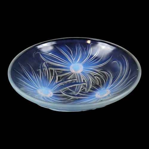 Grande Coupe Art Dco Etling France En Verre Opalescent Dcor Daposanmones Transparent