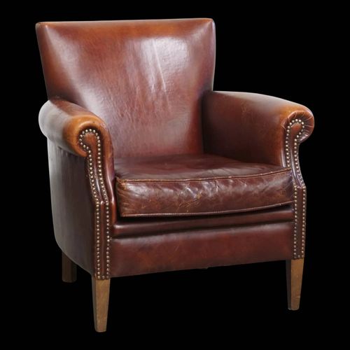 Fauteuil Vintage En Cuir De Mouton Marron